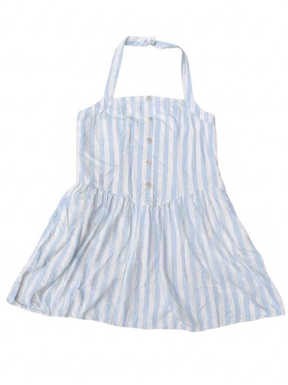 Universal Thread Blue White Striped Halter Dress Size XL Summer Mini Sun Dress
